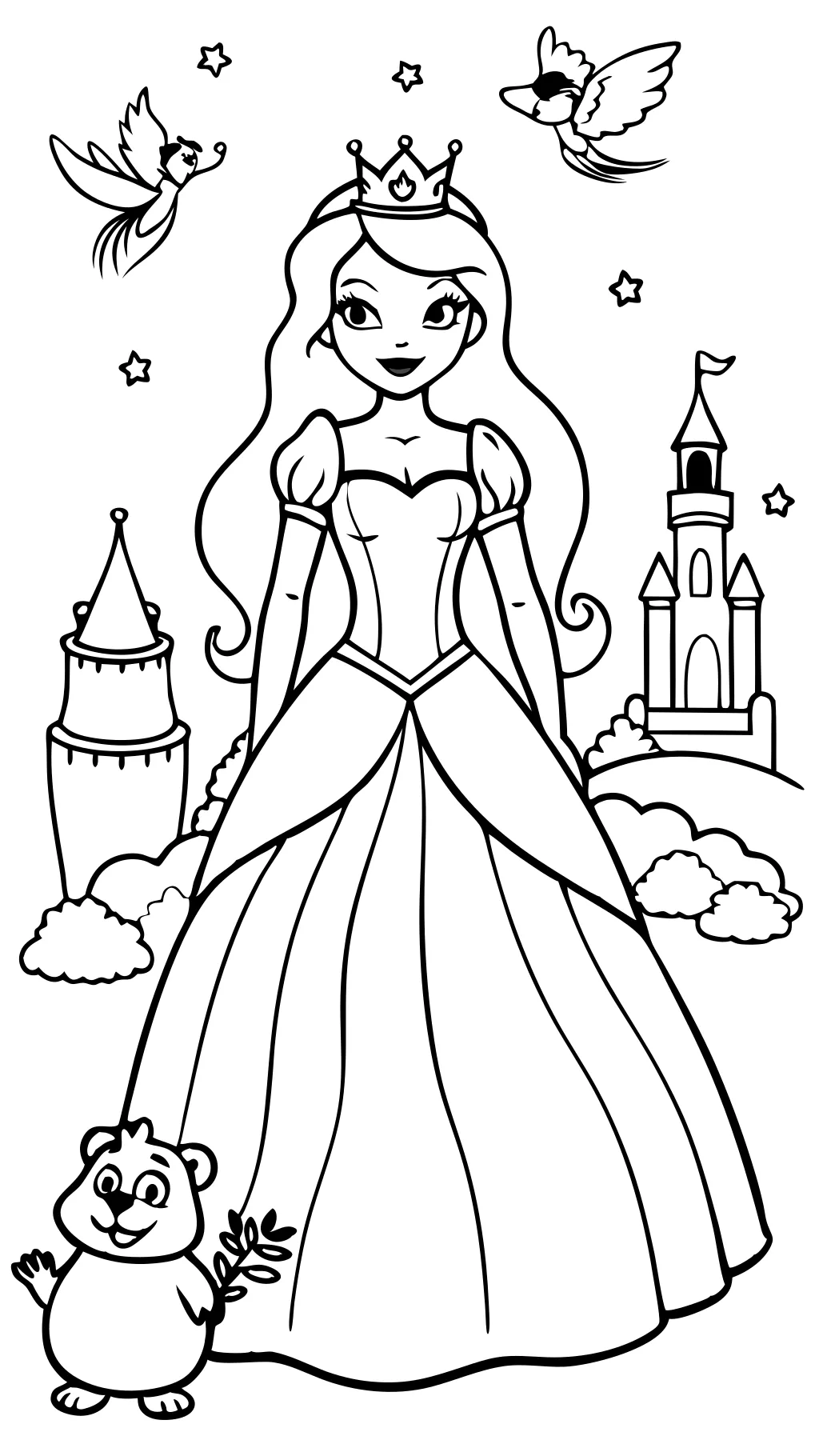 princesa aurora para colorear